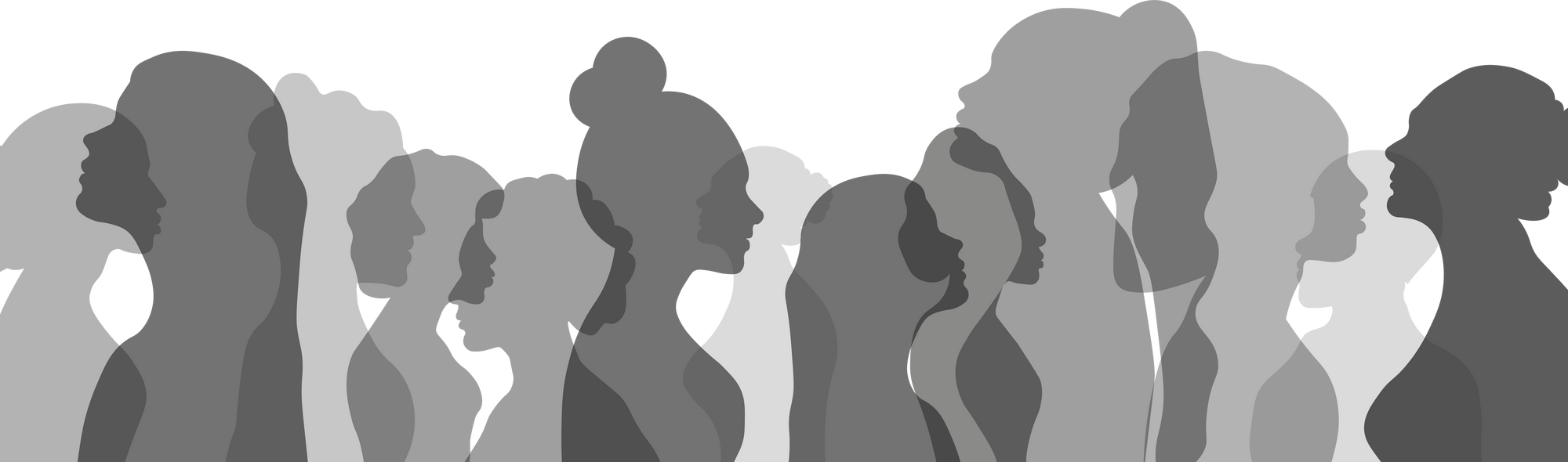 Overlapping Silhouettes of Women